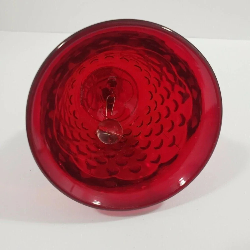 Vintage Fenton Ruby Red Amberina Hobnail Bell Glass Bell - Picture 4 of 8